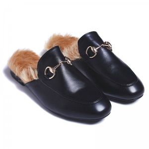 Black Loafers w/ Fur